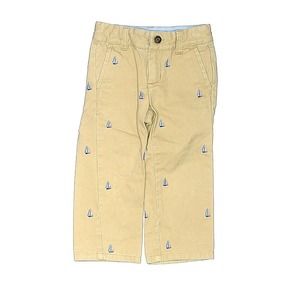Janie & Jack Embroidered Sailboat khaki Pants 2T